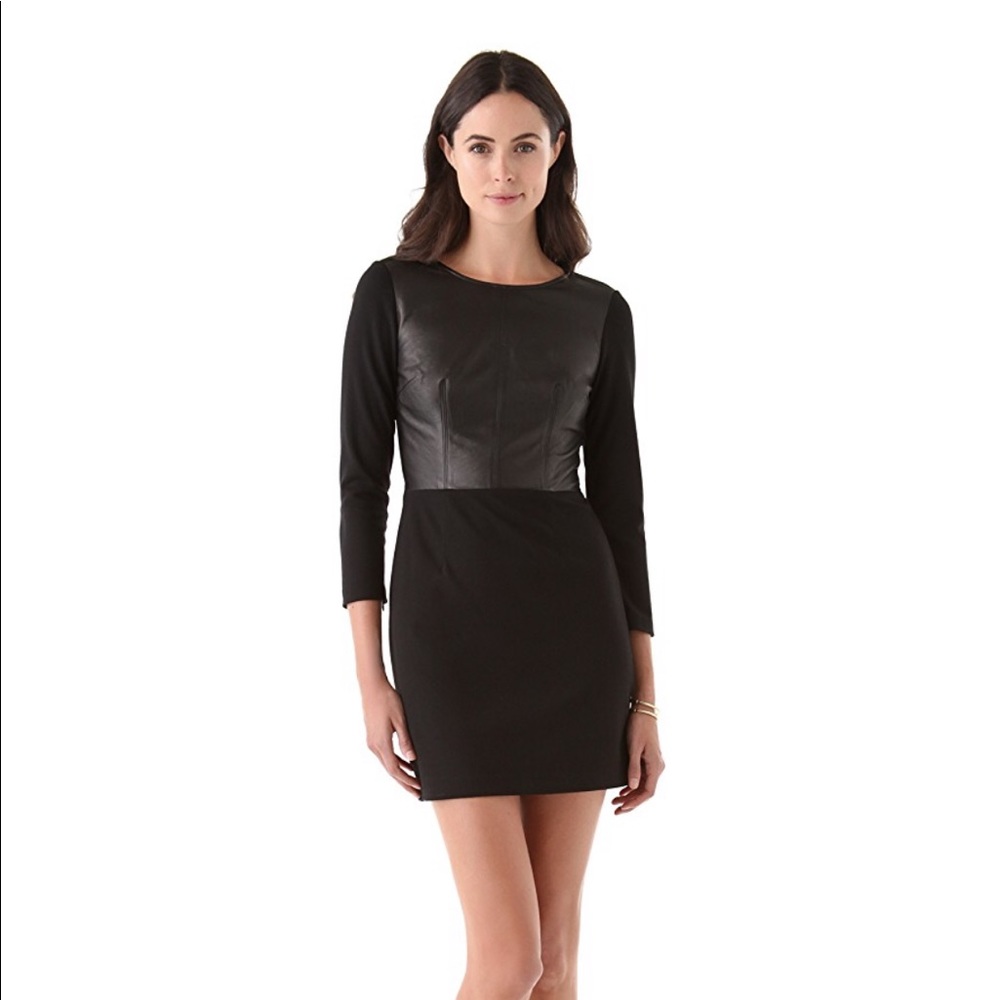 Club Monaco leather panel dress